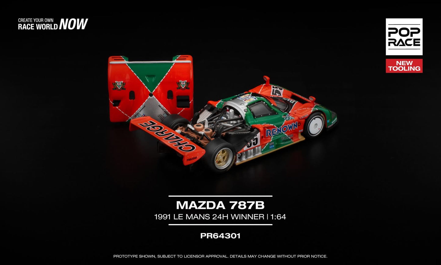 * PRE ORDER * POP RACE 1/64 MAZDA 787B 1991 LE MANS 24H WINNER PR640301