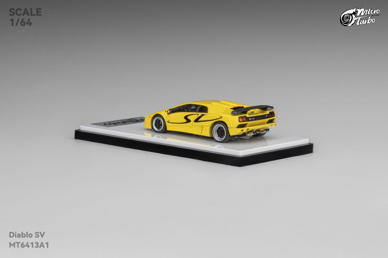 * PRE ORDER * Micro Turbo 1/64 Lamborghini Diablo SV MT6413A1 Metallic Yellow