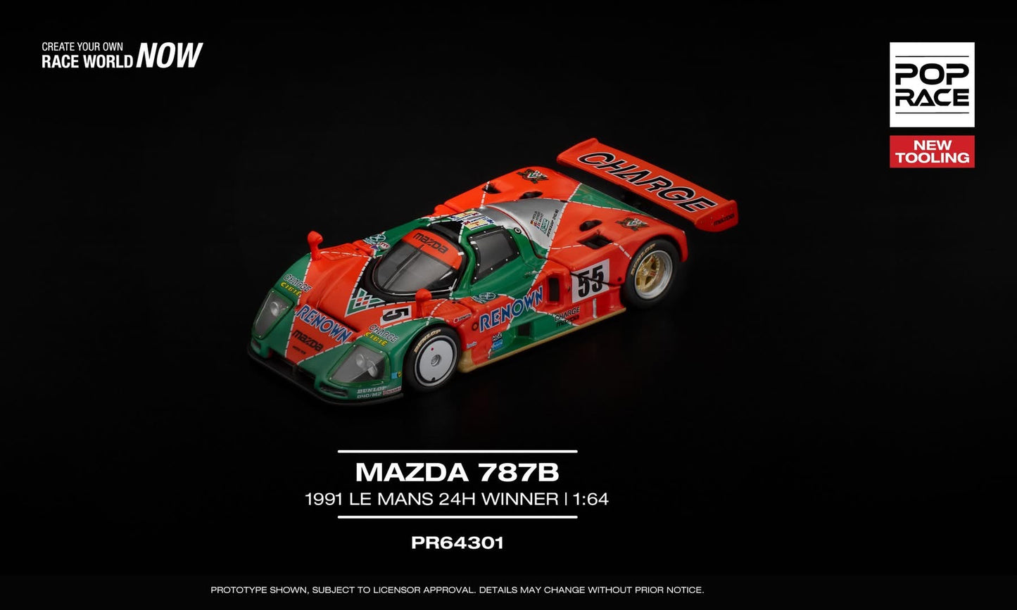 * PRE ORDER * POP RACE 1/64 MAZDA 787B 1991 LE MANS 24H WINNER PR640301