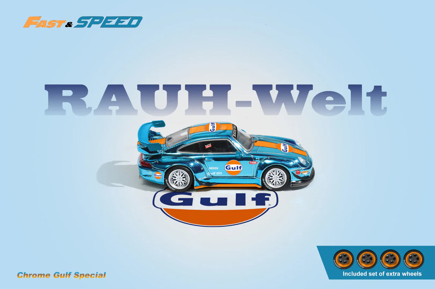 Fast Speed 1:64 Porsche RWB 993 GT - Chrome Gulf