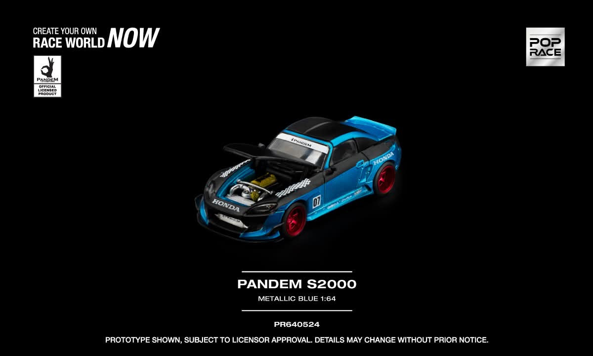 * PRE ORDER * POP RACE 1/64 PANDEM S2000 METALLIC BLUE - PR640524