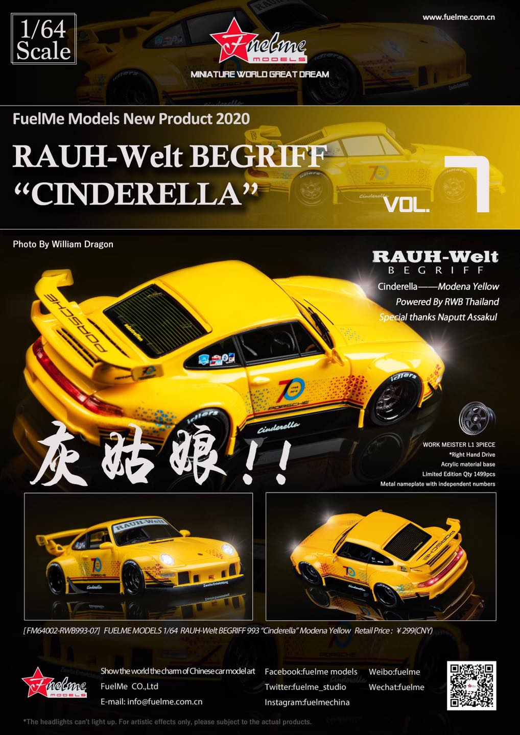 Fuel Me 1/64 RWB 911 (993) CINDERELLA THAILAND EXCLUSIVE