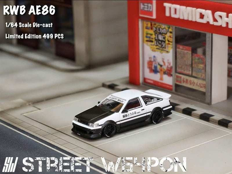Street Weapon 1/64 RWB AE86 2-Door Initial D Fujiwara Livery