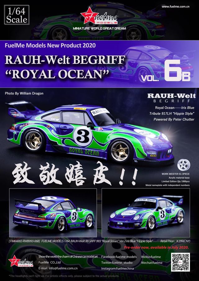 Fuel Me 1/64 RWB 911 (993) ROYAL OCEAN VER.2