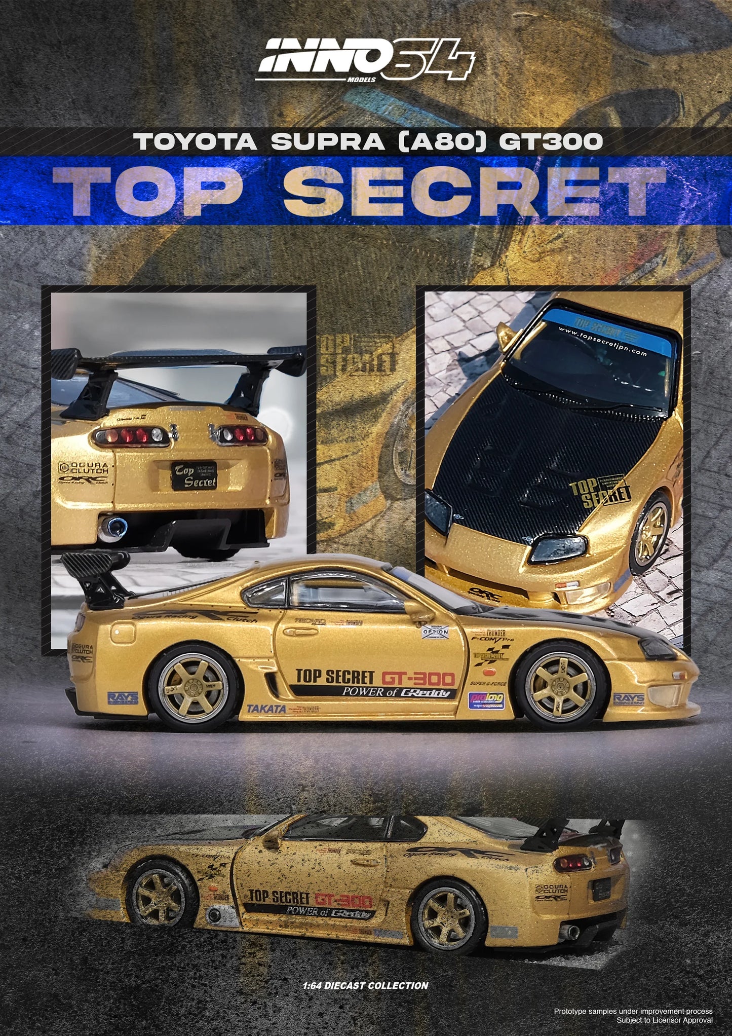 INNO 64 1/64 Toyota Supra (A80) Top Secret GT300