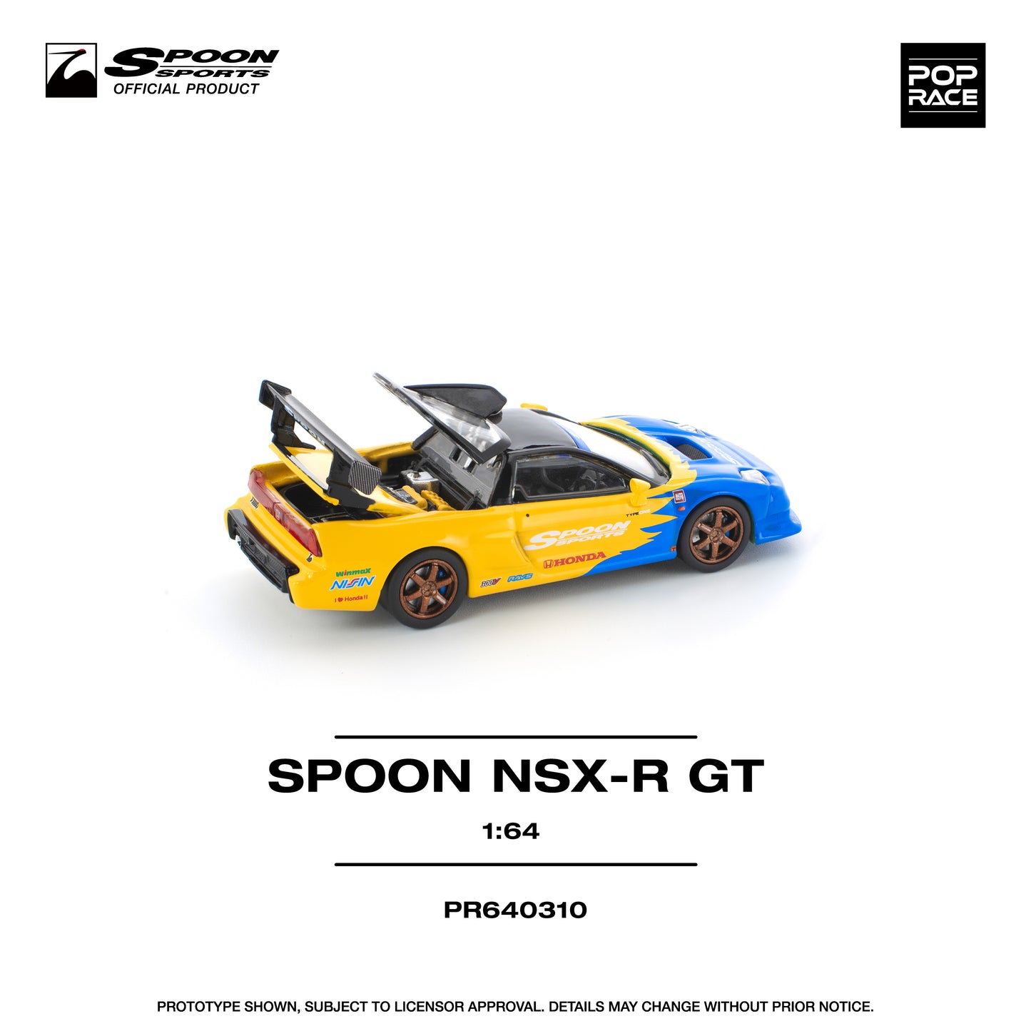 * PRE ORDER * POP RACE 1/64 SPOON SPORTS HONDA NSX-R GT PR640310