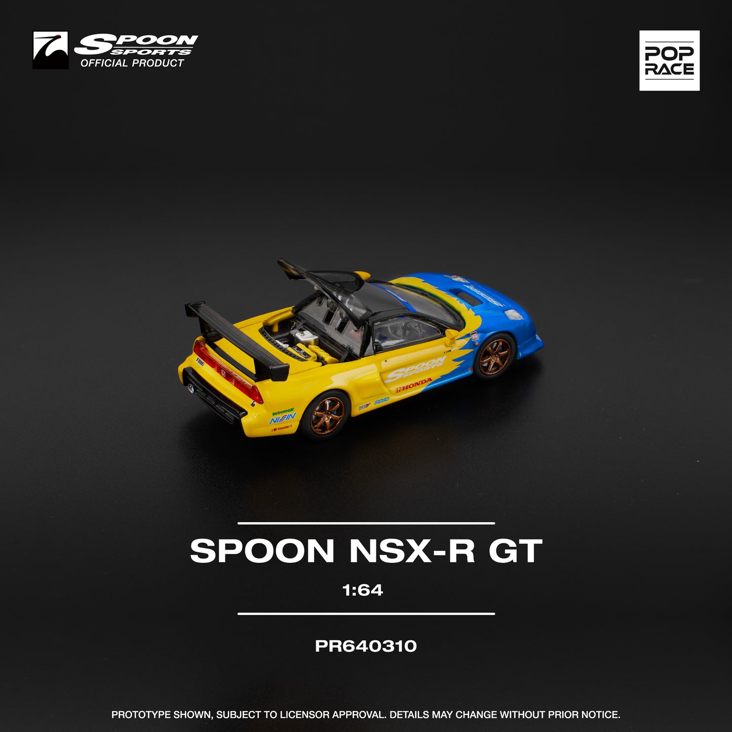 * PRE ORDER * POP RACE 1/64 SPOON SPORTS HONDA NSX-R GT PR640310