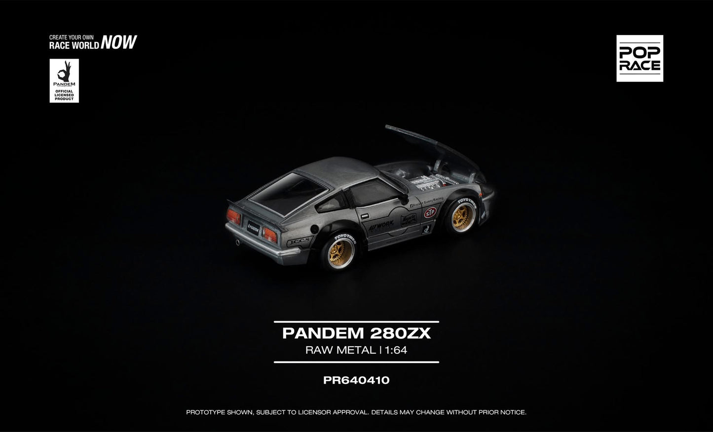 * PRE ORDER * POP RACE 1/64 PANDEM 280ZX RAW METAL PR640410