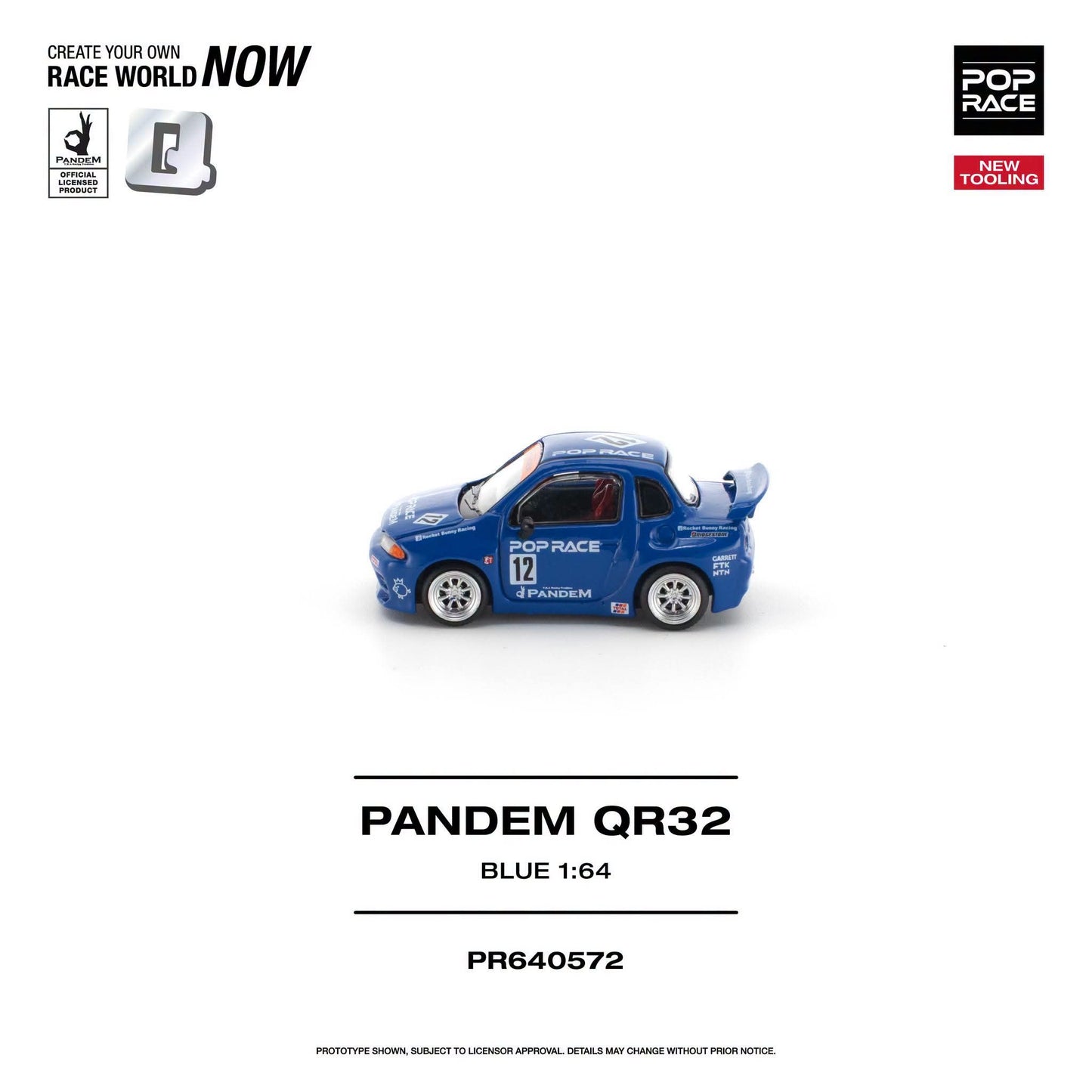 * PRE ORDER * POP RACE 1/64 PANDEM QR32 BLUE PR640572