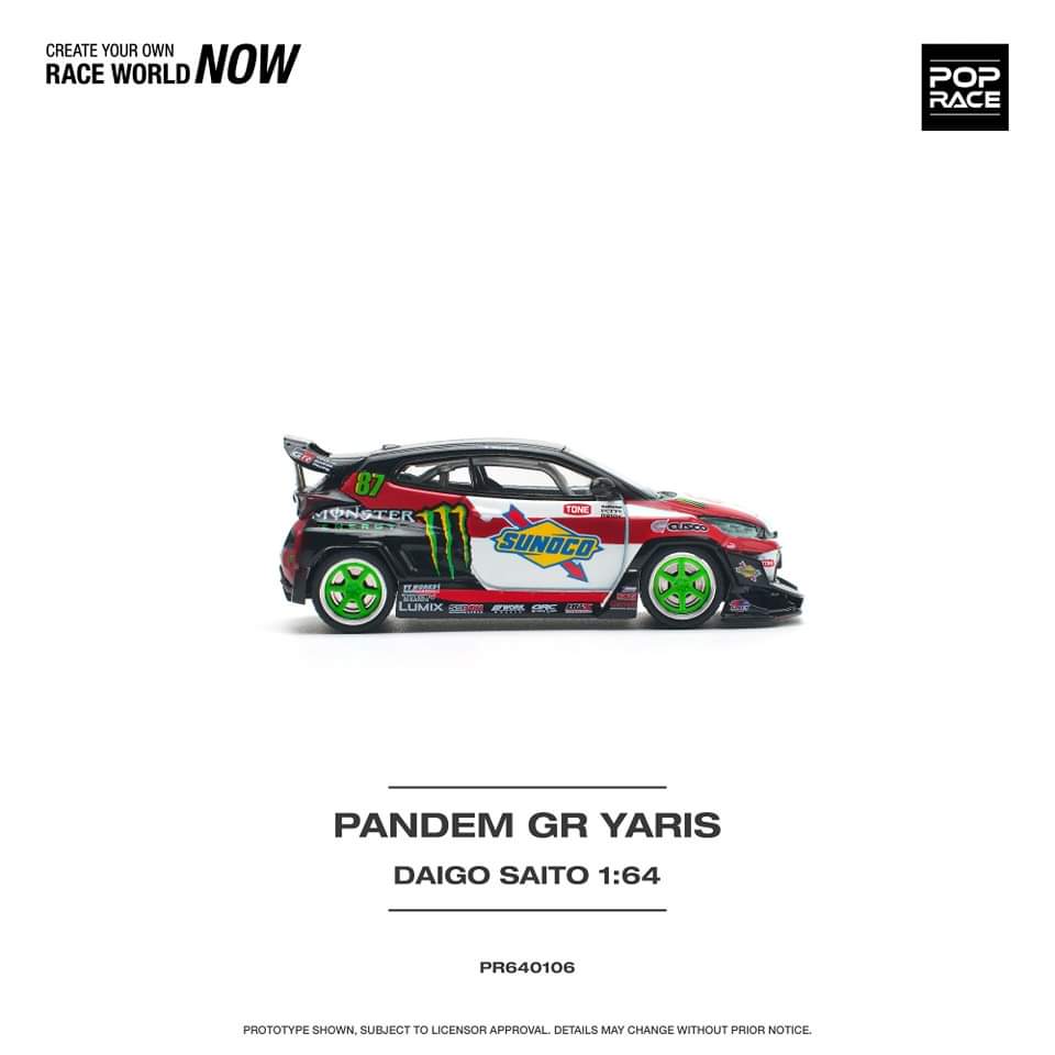 POP RACE 1/64 PANDEM GR YARIS DAIGO SAITO PR640106