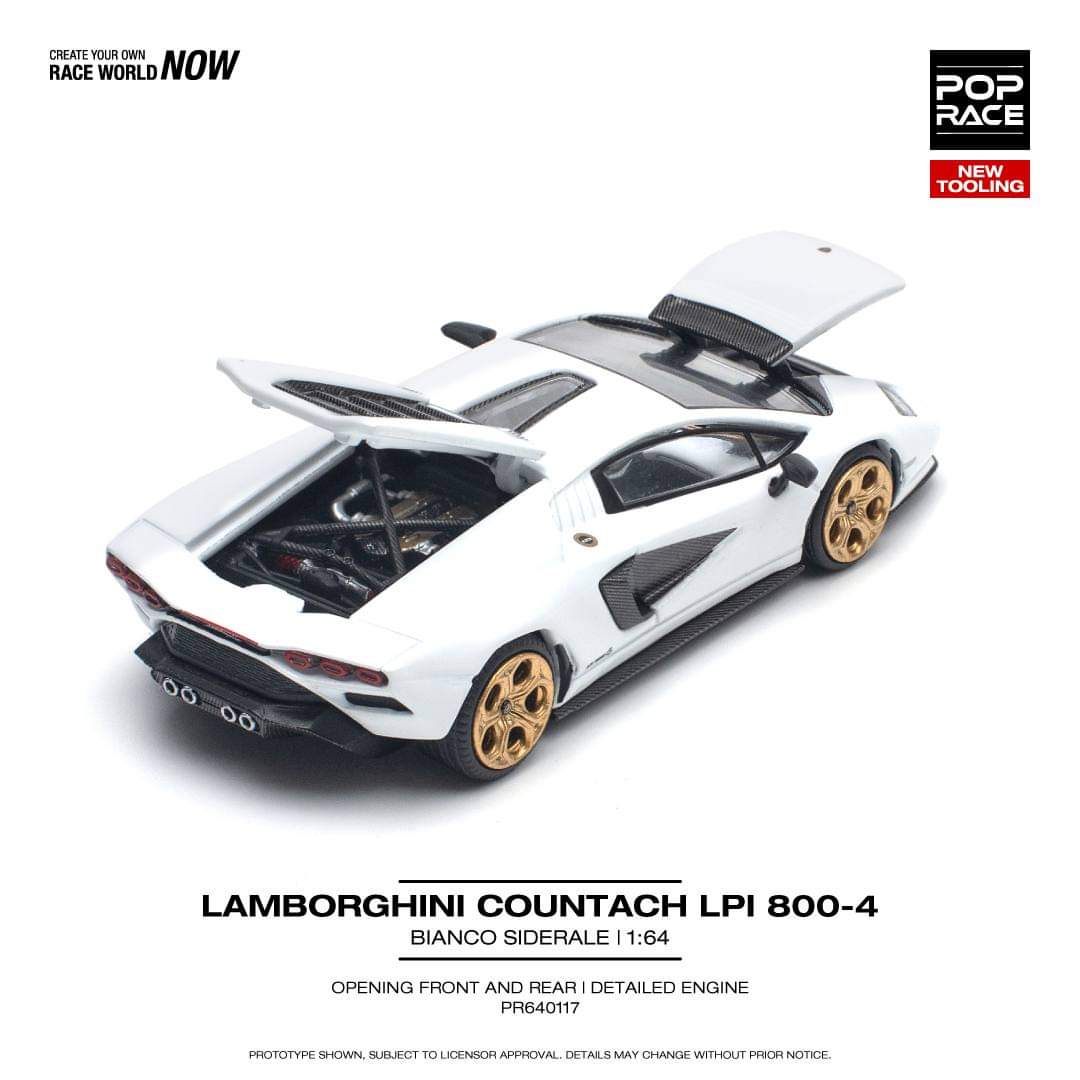 POP RACE 1/64 LAMBORGHINI LPI 800-4 BIANCO PR640117