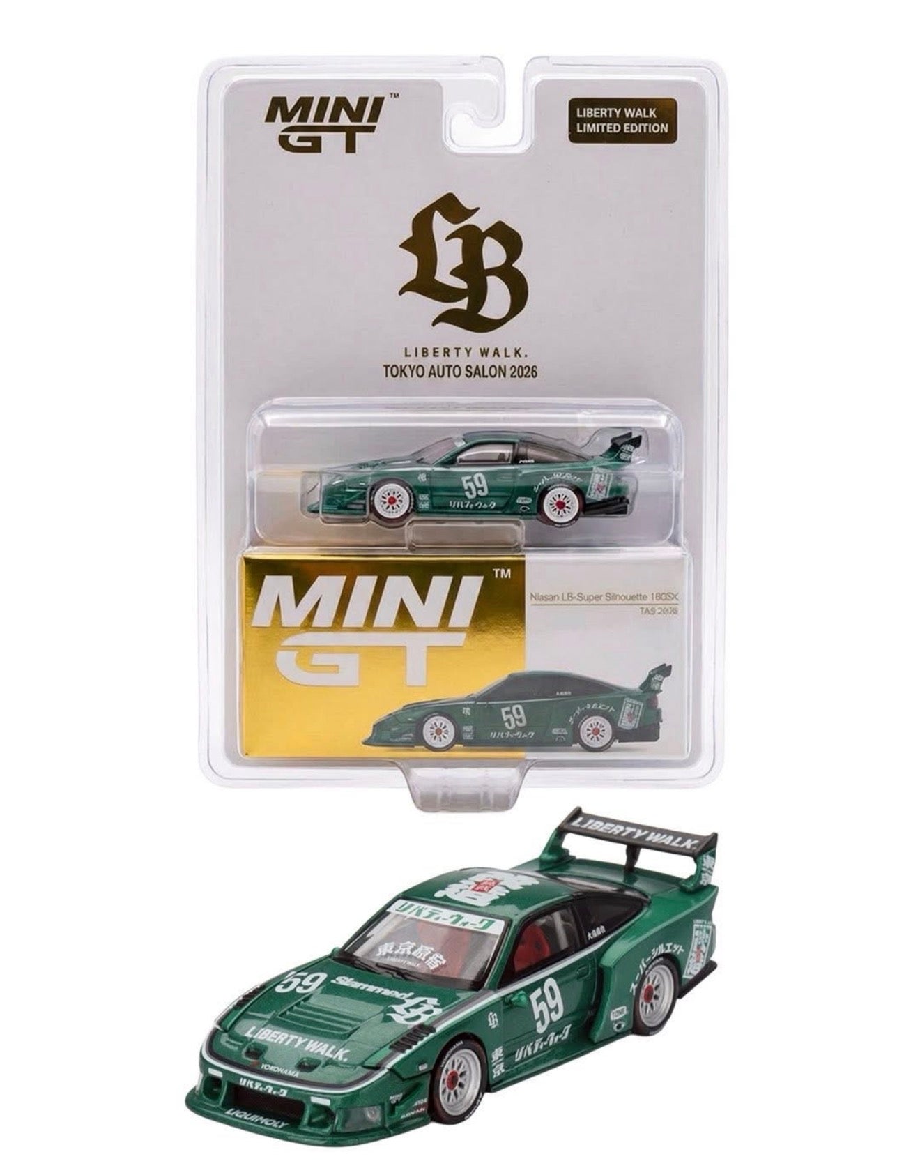 TAS26 MINI GT #1163 LB WORKS SUPER SILHOUETTE 180SX – Diecast Toyz SG