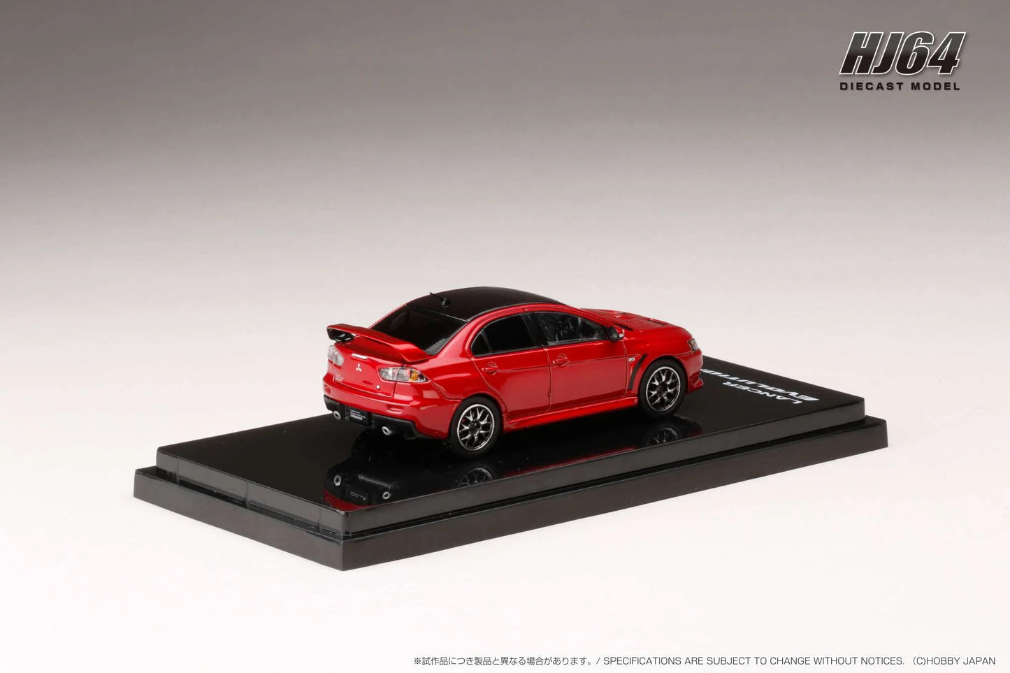 Hobby Japan 1/64 MITSUBISHI LANCER EVOLUTION Ⅹ FINAL EDITION WITH ENGINE DISPLAY MODELRED METALLIC / BLACK ROOF