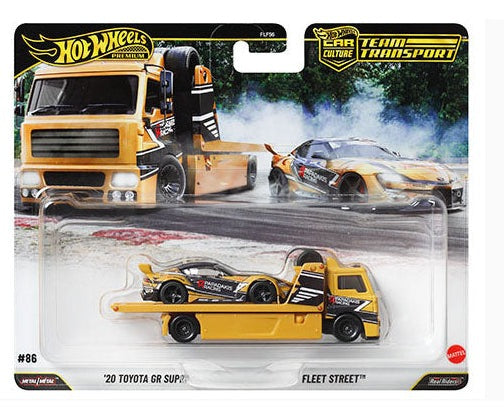 HOT WHEELS 20 TOYOTA GR SUPRA AND FLEET STREET CAR CULTURE TEAM TRANSPORT