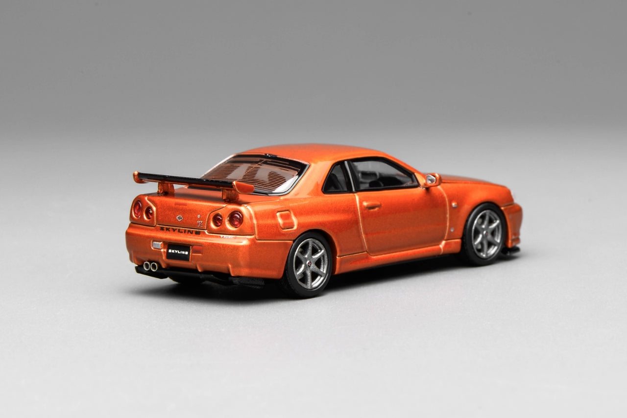 * PRE ORDER * MOTORHELIX 1/64 Nissan Skyline GT-R(R34) V-Spec ll Customised Metallic Orange M63471