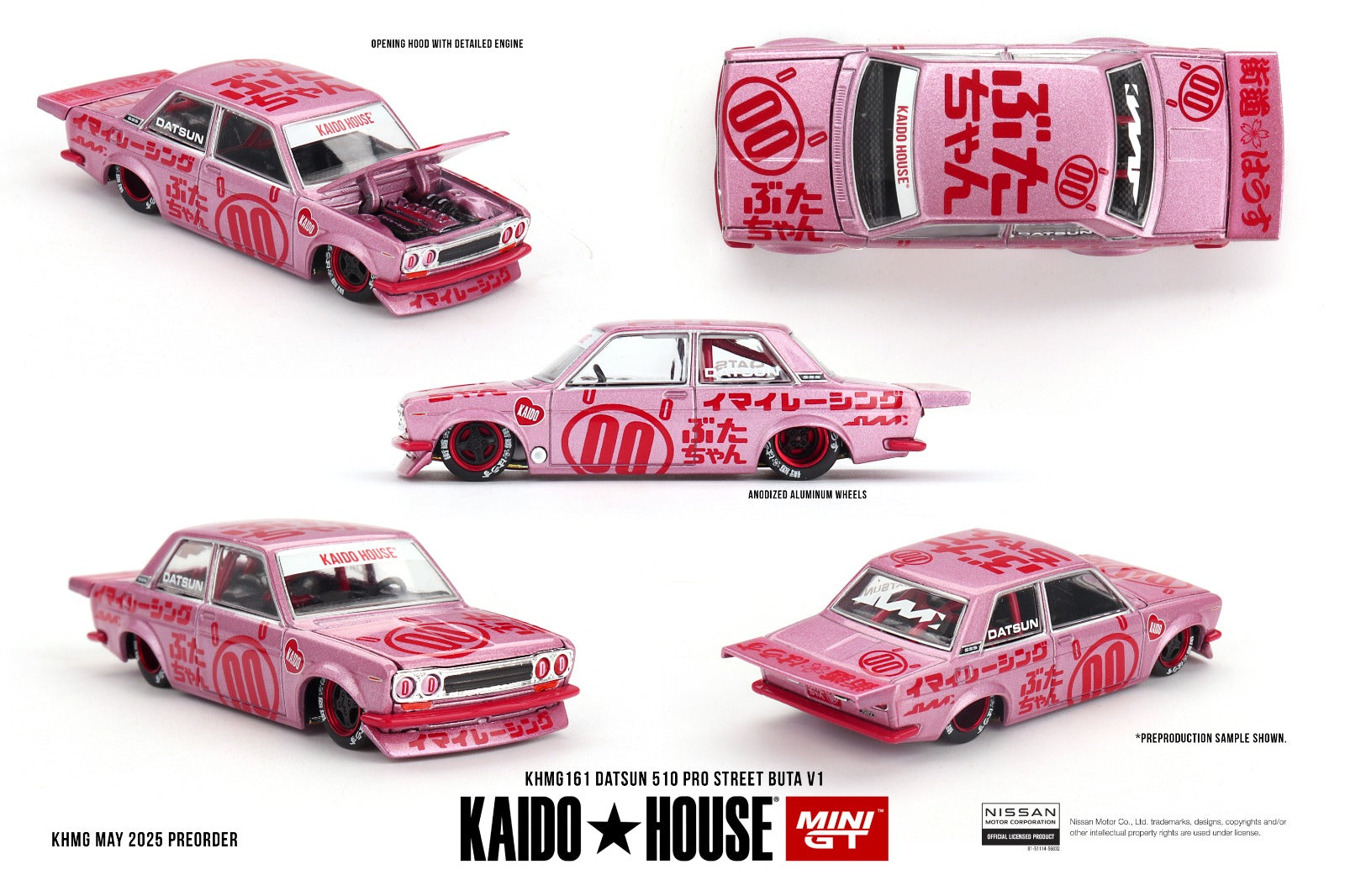 Kaido House x MINI GT ] 1/64 Datsun 510 Pro Street Buta V1 KHMG161