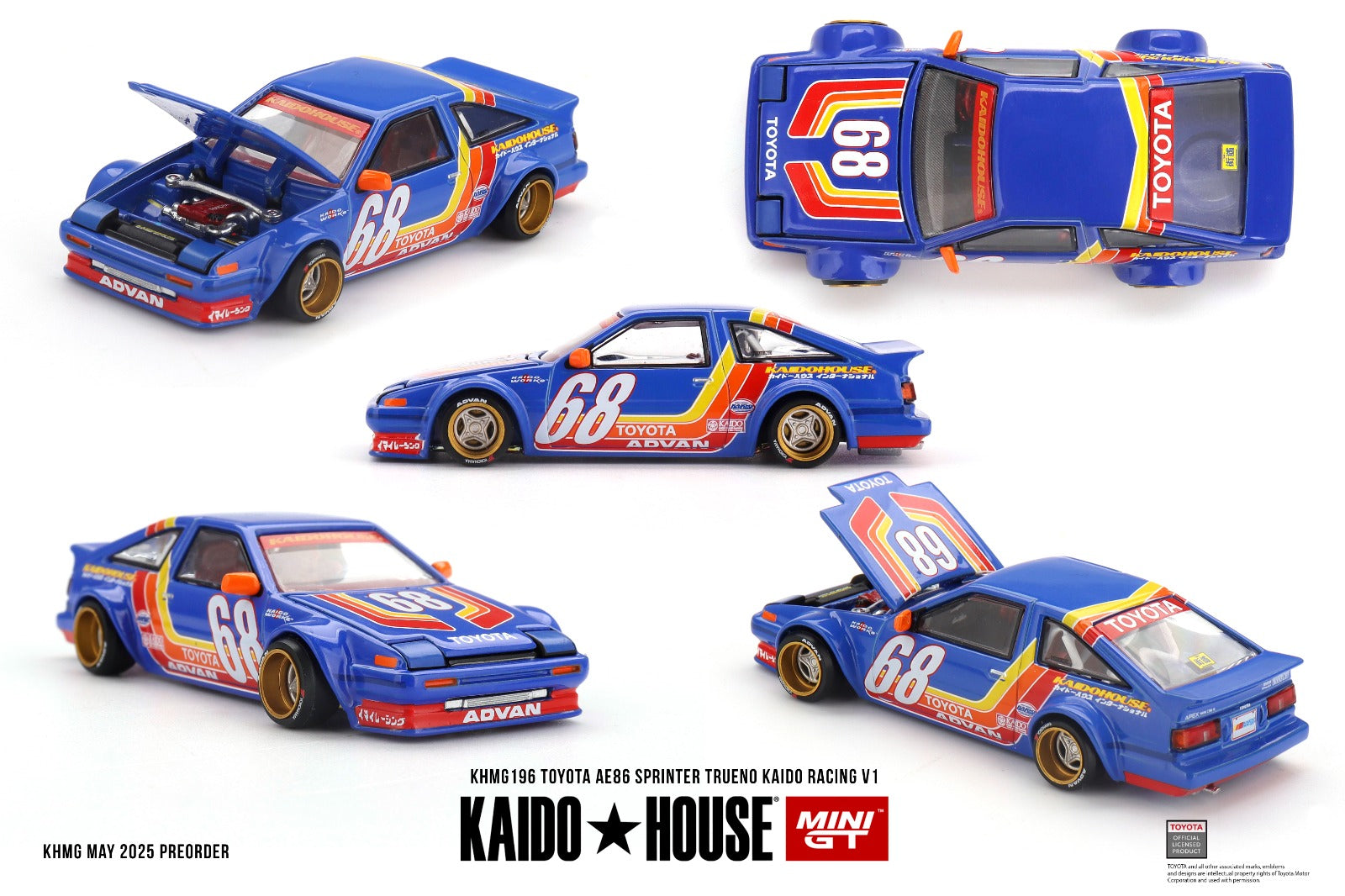 Kaido House x MINI GT ] 1/64 Toyota AE86 Sprinter Trueno Kaido