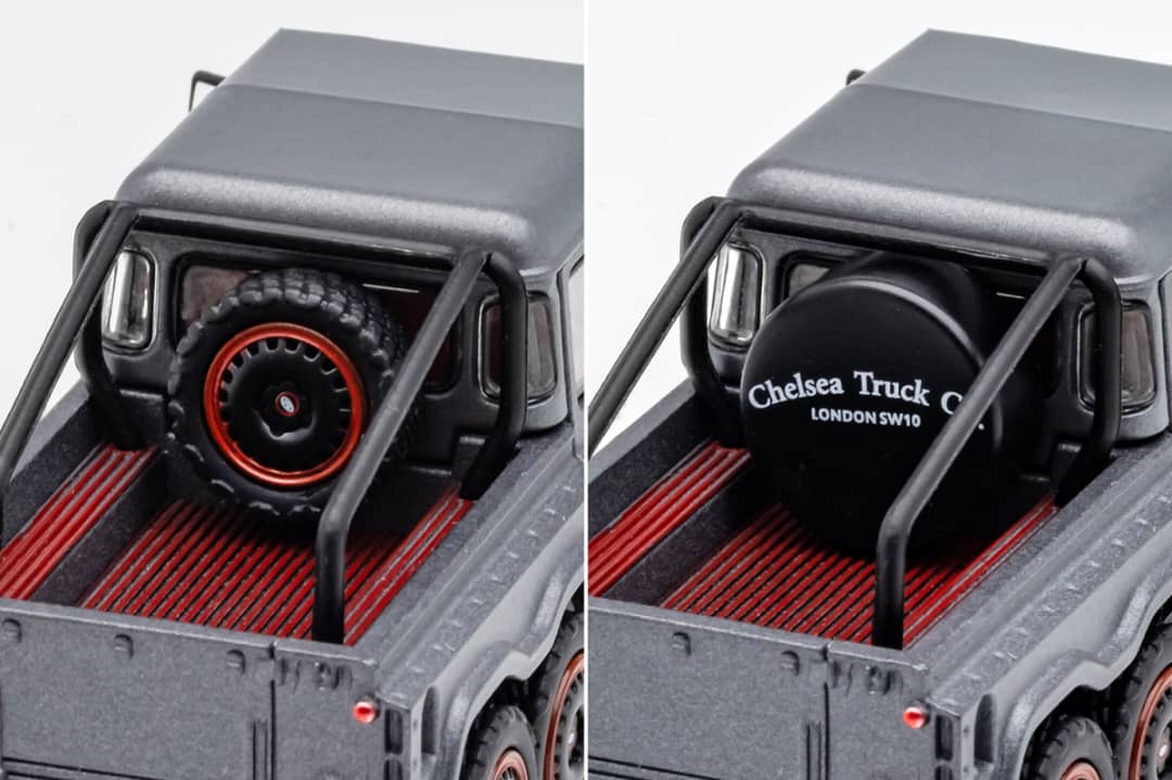 G.C.D 1/64 Land Rover Defender 110 6x6 Pick up Grey, kahn Modified