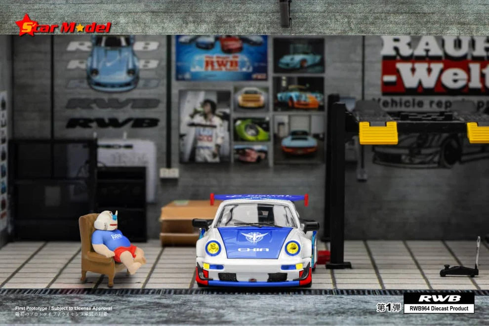 Star Model 1/64 Rauh-Welt RWB 964 GT Wing Exia Robot With Figurine