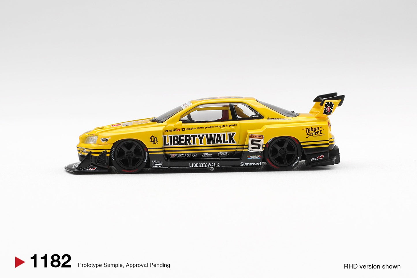 * PRE ORDER * MINI GT #1182 1/64 Nissan LB-ER34 Super Silhouette SKYLINE Sport Yellow (RHD)