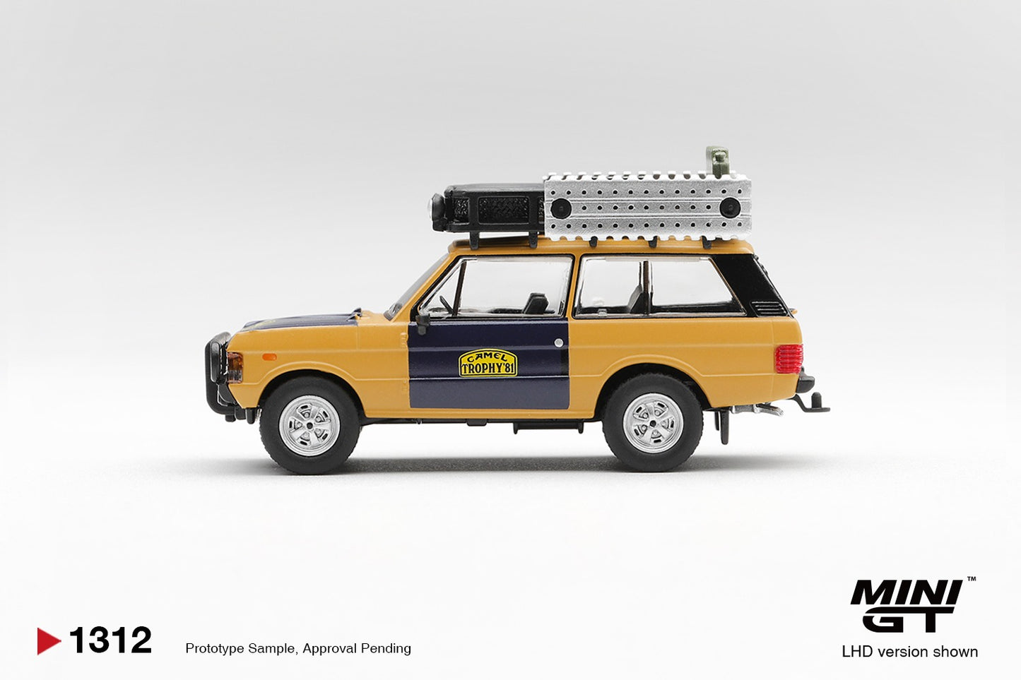 * PRE ORDER * MINI GT #1312 1/64 Range Rover 1981 Camel Trophy Sumatra H.Fischer & W.Bays (LHD)