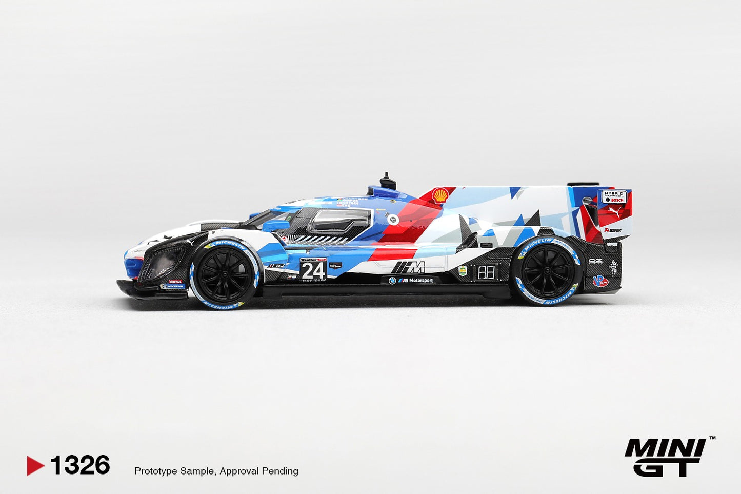 * PRE ORDER * MINI GT #1326 1/64 BMW M Hybrid V8 GTP #24 BMW M Team RLL 2024 IMSA Daytona 24 Hrs
