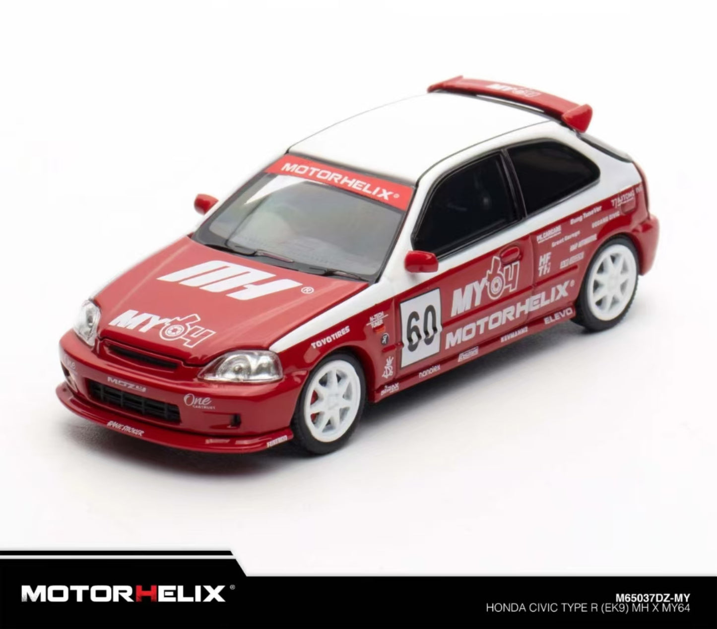 MOTORHELIX 1/64 HONDA CIVIC TYPE R EK9 TMCS SET | THE MODEL CAR SHOW 2025 TMCS
