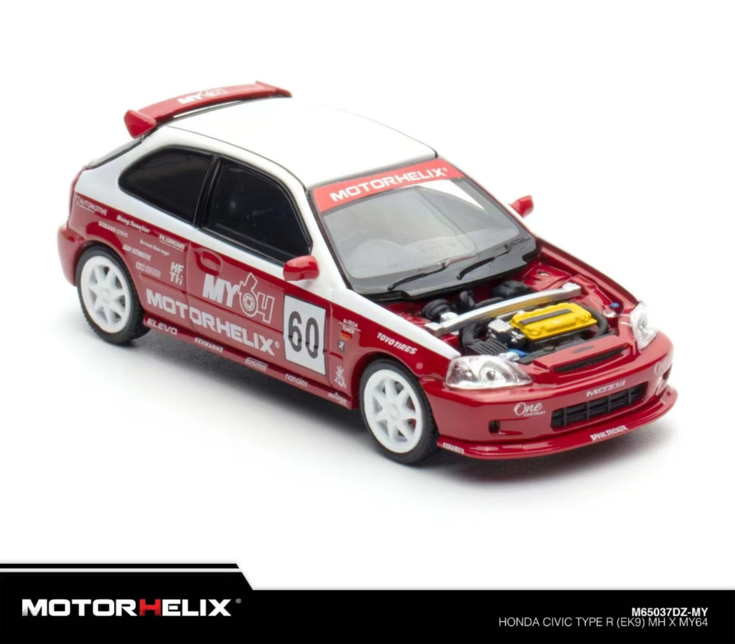 MOTORHELIX 1/64 HONDA CIVIC TYPE R EK9 TMCS SET | THE MODEL CAR SHOW 2025 TMCS