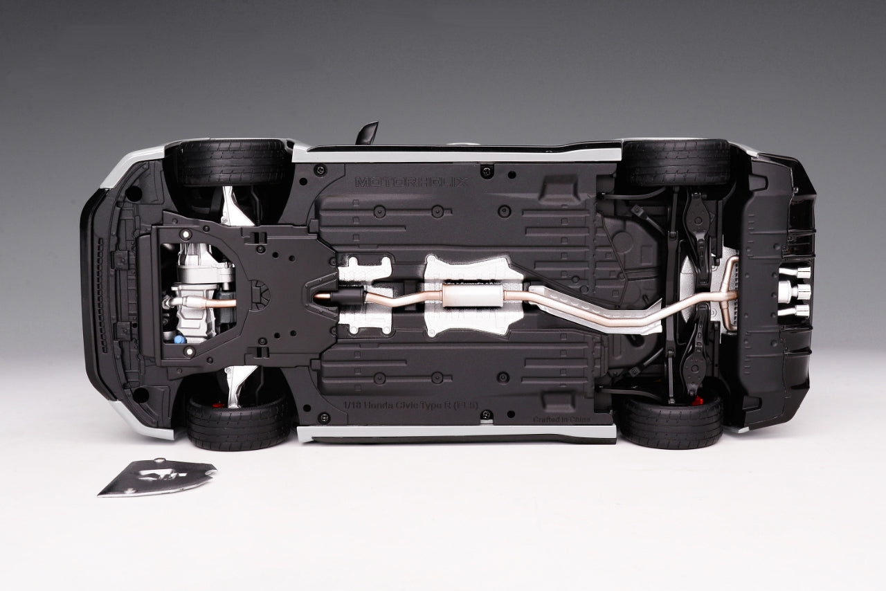 MOTORHELIX 1/18 Honda Civic Type R(FL5)Sonic Pearl Grey Diecast Model M85305 With Engine & Hoist
