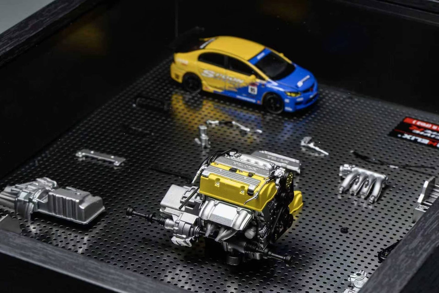 Motorhelix Honda Civic Type R FD2 Spoon Sports Boom Box Photoframe Display With Engine | The Diecast Expo 2025