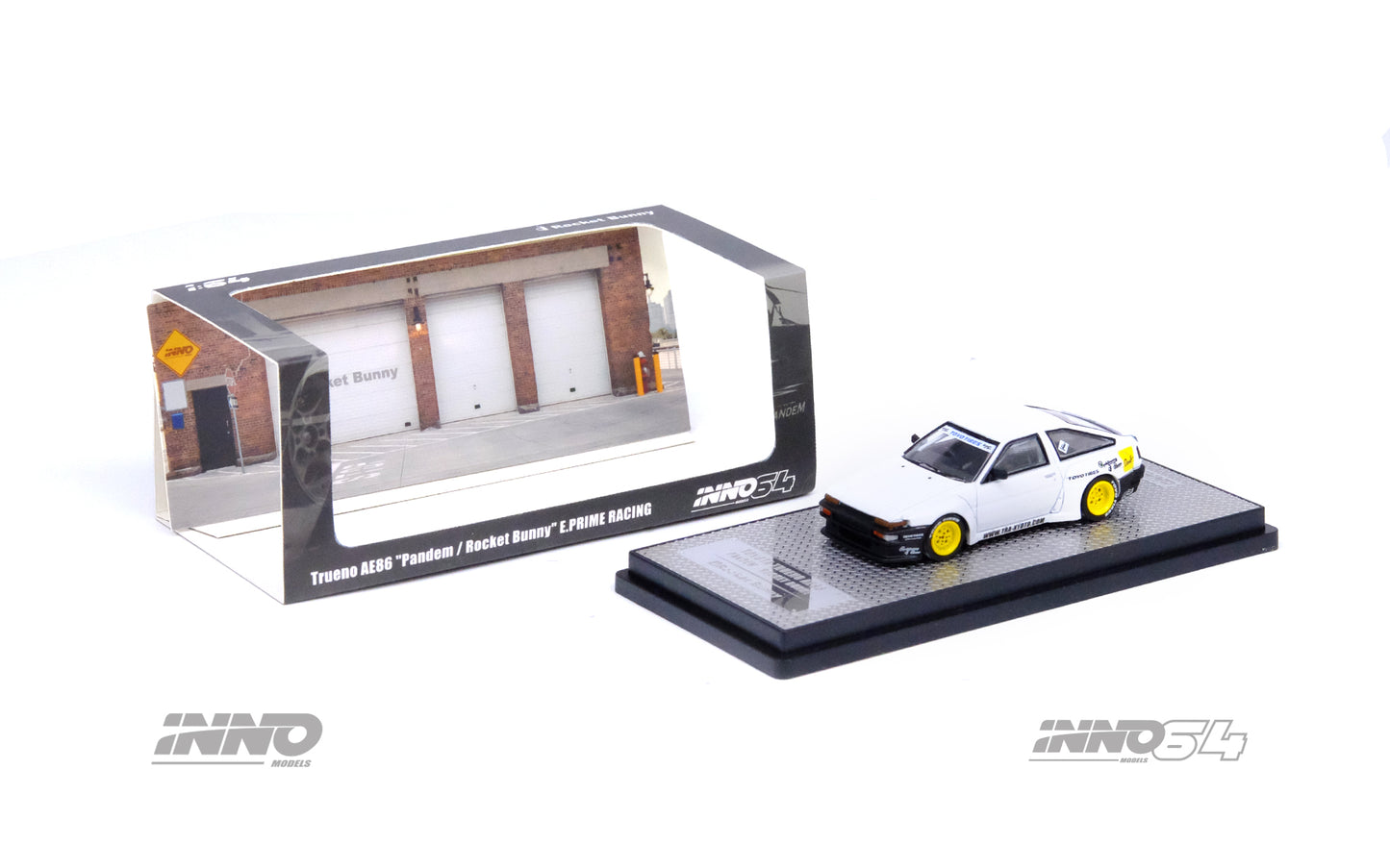 INNO 64 1/64 TOYOTA COROLLA TRUENO AE86 "PANDEM / ROCKET BUNNY" White