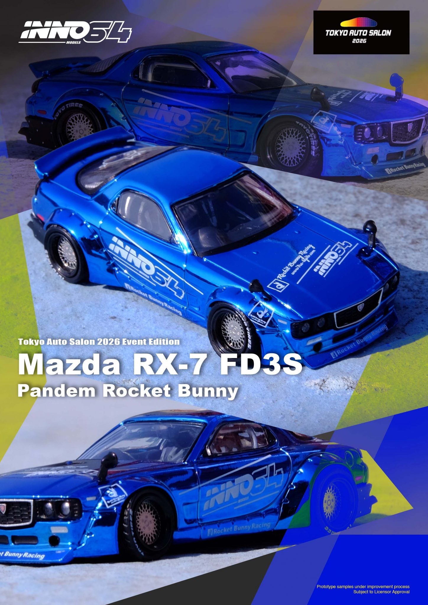 TAS2026 1/64 inno RX-7 FD3S Pandem 6台セット TAS26 INNO64 MAZDA RX-7 FD3S PANDEM ROCKET BUNNY – Diecast Toyz SG