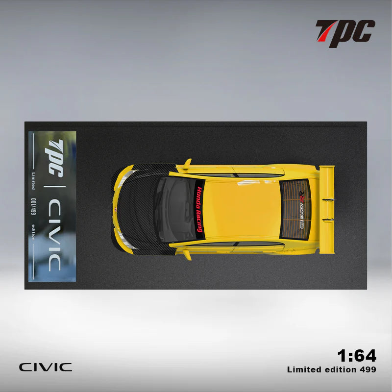 TPC 1/64 Honda Civic FD2 Yellow - Carbon Hood