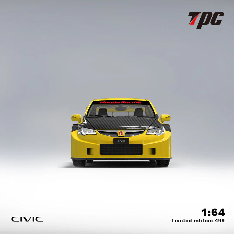 TPC 1/64 Honda Civic FD2 Yellow - Carbon Hood