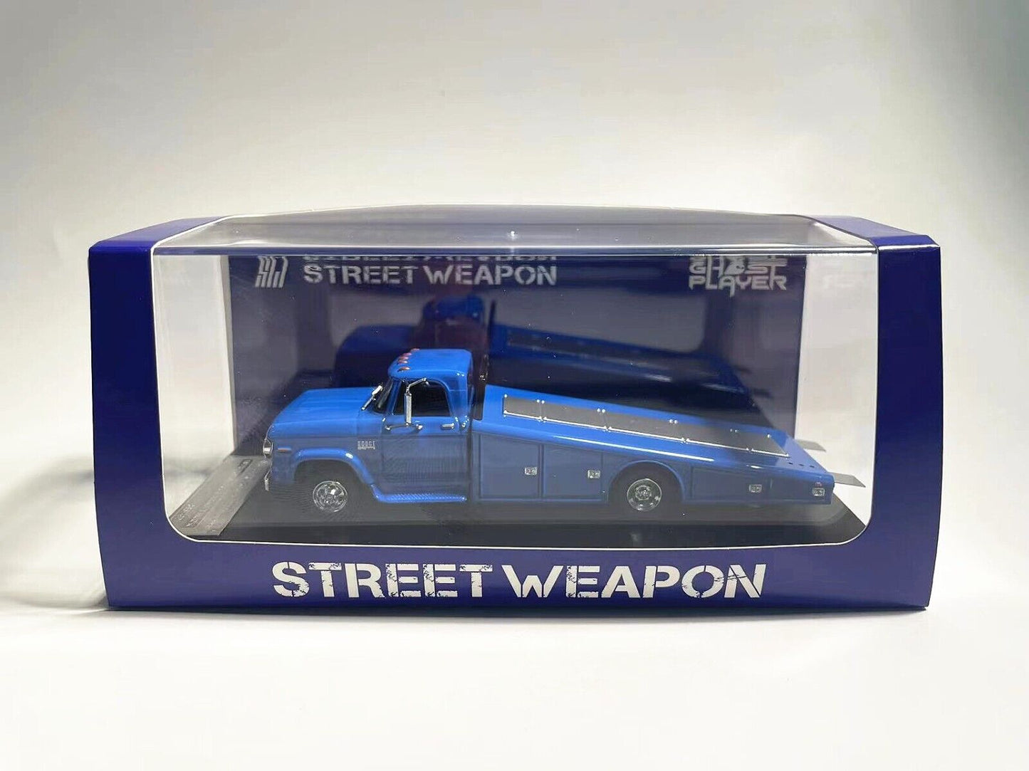 Ghost Player X Street Weapon 1/64 1970 Dodge D-300 Ramp Truck BLUE