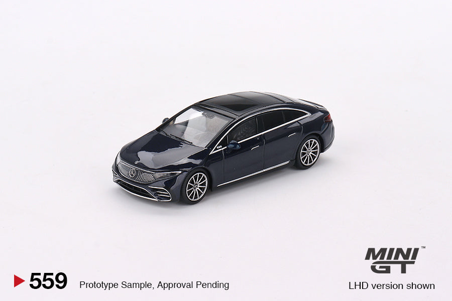 * PRE ORDER * MINI GT #559 "Mercedes-Benz EQS 580 4MATIC Nautical Blue Metallic" (RHD)