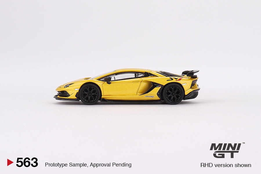 * PRE ORDER * MINI GT #563 Lamborghini Aventador SVJ New Giallo Orion (RHD)