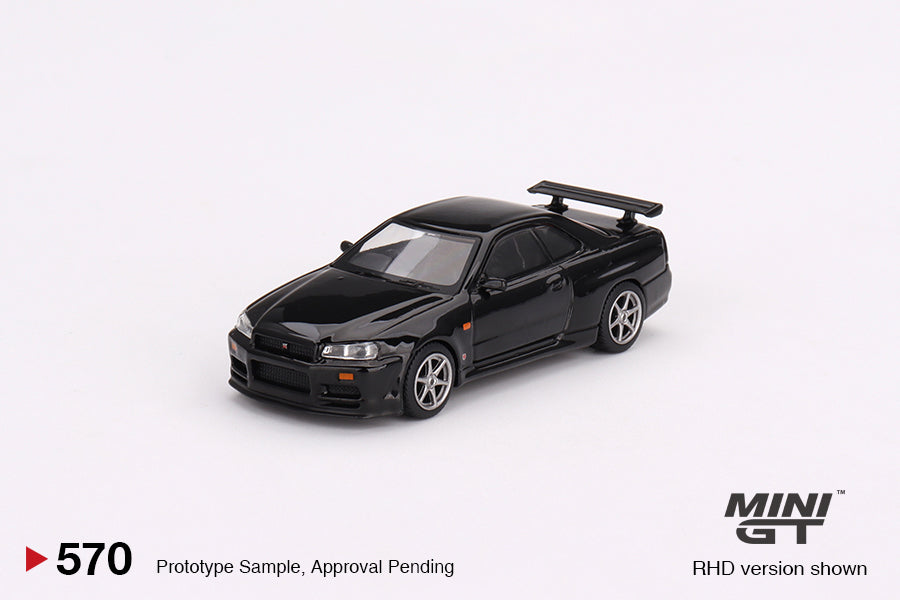 * PRE ORDER * MINI GT #570 1/64 Nissan Skyline GT-R (R34) V-Spec Black Pearl RHD
