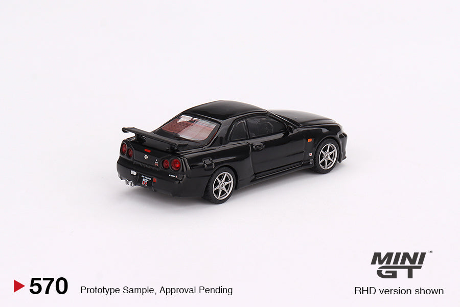 * PRE ORDER * MINI GT #570 1/64 Nissan Skyline GT-R (R34) V-Spec Black Pearl RHD