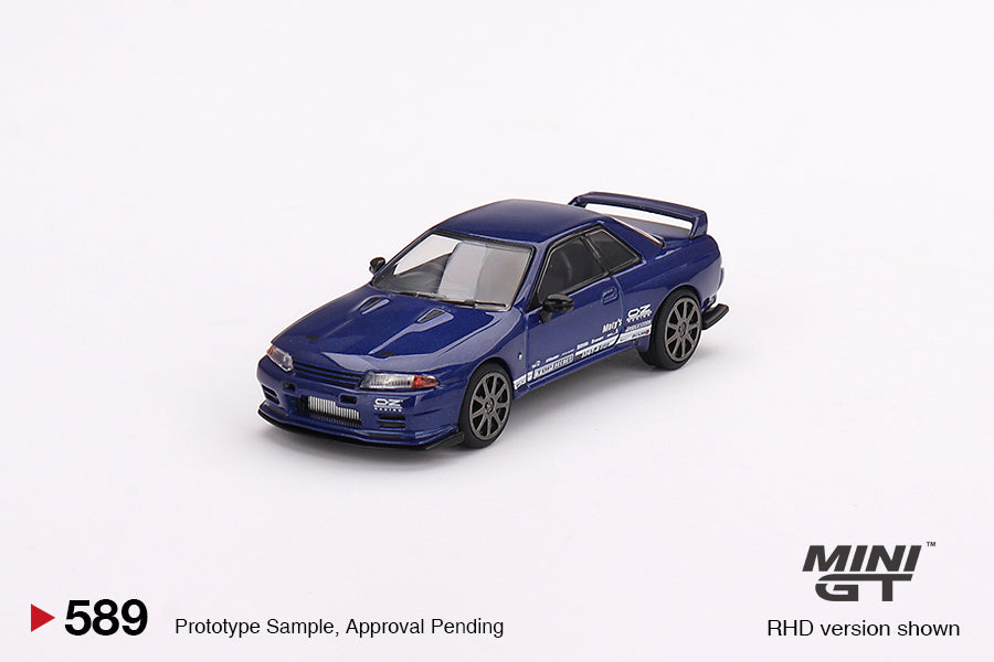 MINI GT #589 Nissan Skyline GT-R Top Secret VR32 Metallic Blue