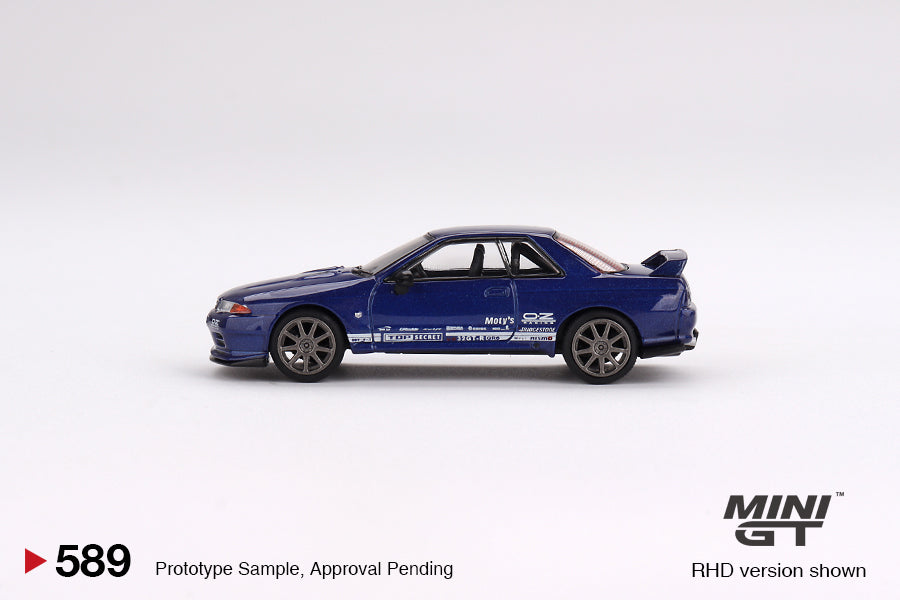 * PRE ORDER * MINI GT #589 Nissan Skyline GT-R Top Secret VR32 Metallic Blue ( RHD )