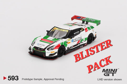 MINI GT #593 1/64 "Nissan GT-R NISMO GT3 #23 KCMG 2018 FIA GT World Cup Macau" (LHD) - BLISTER PACK