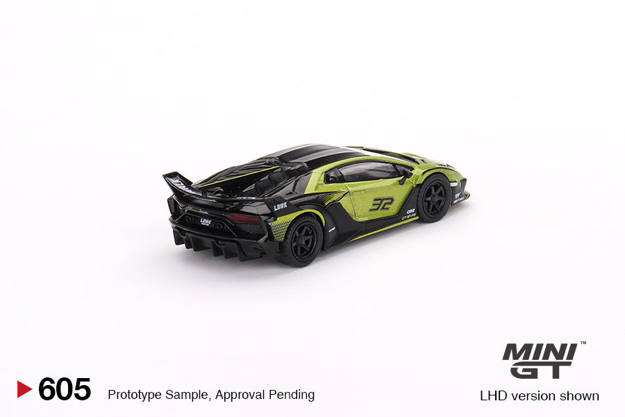 * PRE ORDER * MINI GT #605 Lamborghini LB-Silhouette WORKS Aventador GT EVO Lime ( RHD )