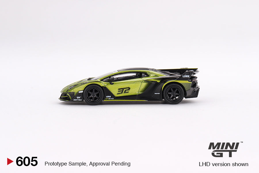 * PRE ORDER * MINI GT #605 Lamborghini LB-Silhouette WORKS Aventador GT EVO Lime ( RHD )
