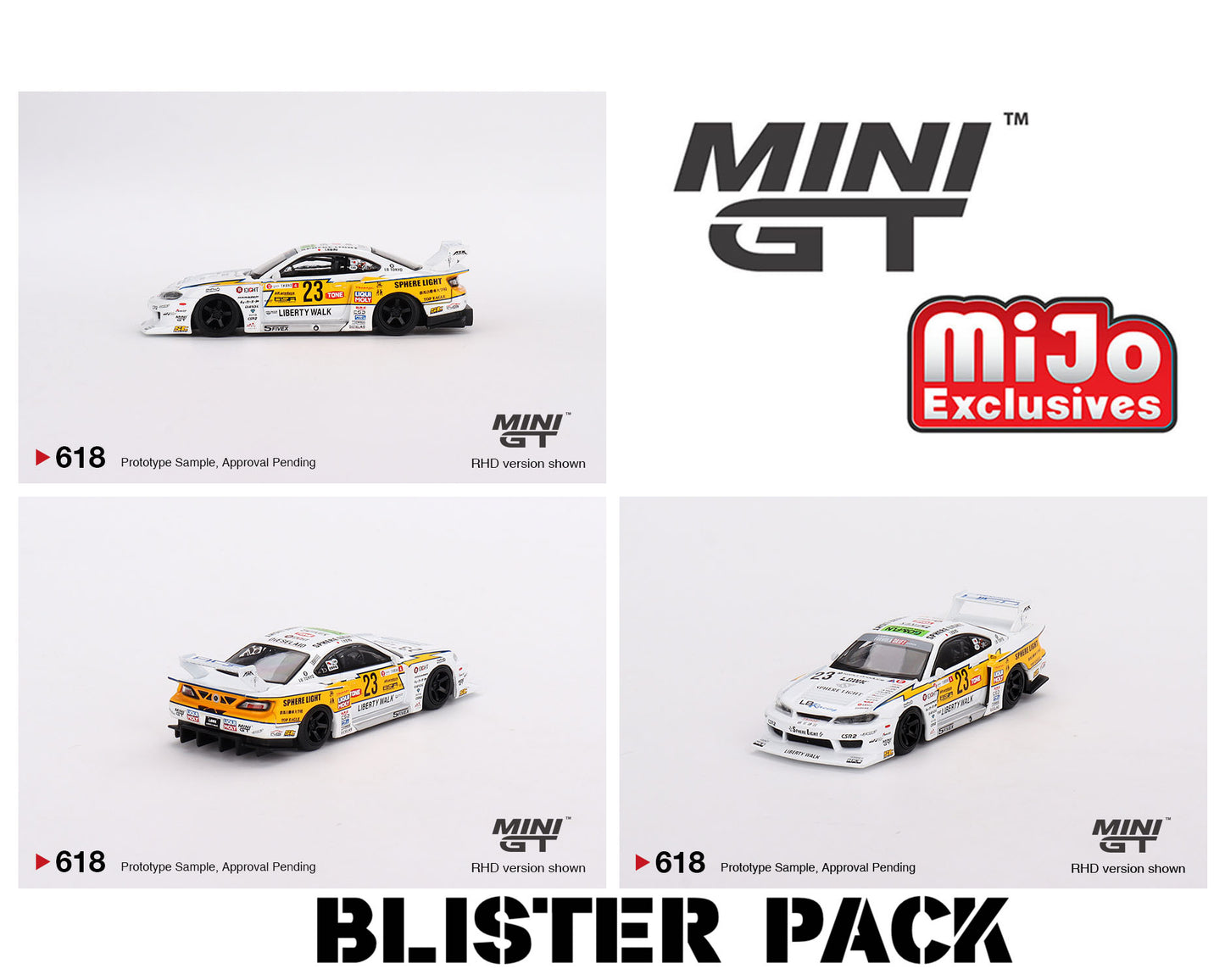 * PRE ORDER * MINI GT #618 Nissan LB-Super Silhouette S15 SILVIA #23 2022 Goodwood Festival of Speed (RHD) - BLISTER PACK