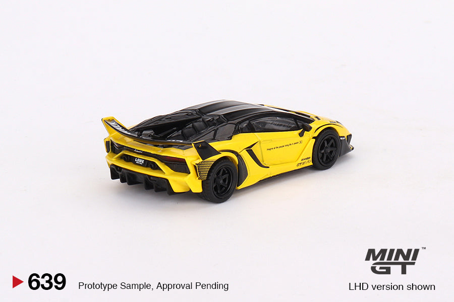 * PRE ORDER * MINI GT #639 1/64 Lamborghini LB-Silhouette WORKS Aventador GT EVO Yellow (RHD)
