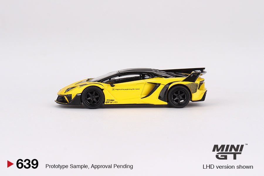 * PRE ORDER * MINI GT #639 1/64 Lamborghini LB-Silhouette WORKS Aventador GT EVO Yellow (RHD)