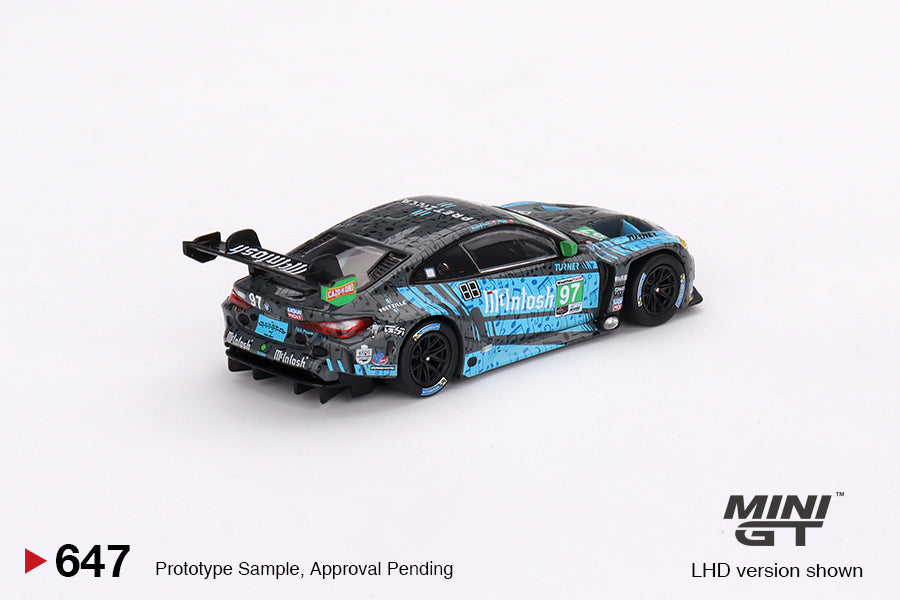 * PRE ORDER * MINI GT #647 1/64 "BMW M4 GT3 #97 Turner Motorsport IMSA 2023 Laguna Seca GTD 2nd Place" (LHD)