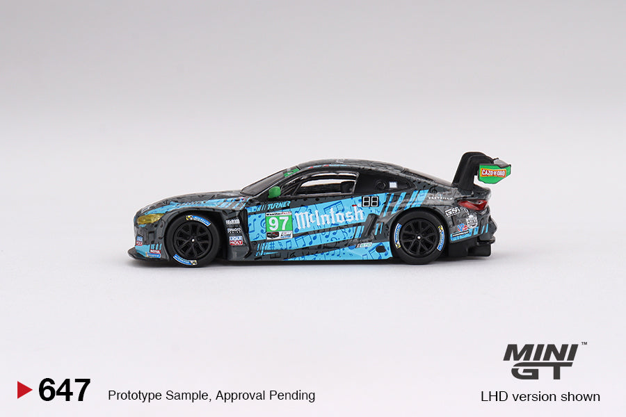 * PRE ORDER * MINI GT #647 1/64 "BMW M4 GT3 #97 Turner Motorsport IMSA 2023 Laguna Seca GTD 2nd Place" (LHD)