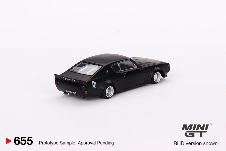 * PRE ORDER * MINI GT #655 1/64 Nissan Skyline Kenmeri Liberty Walk Matt Black (RHD)
